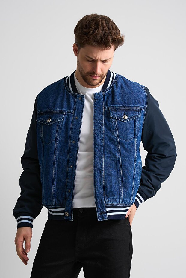 Bomber Jean Ceket - 3