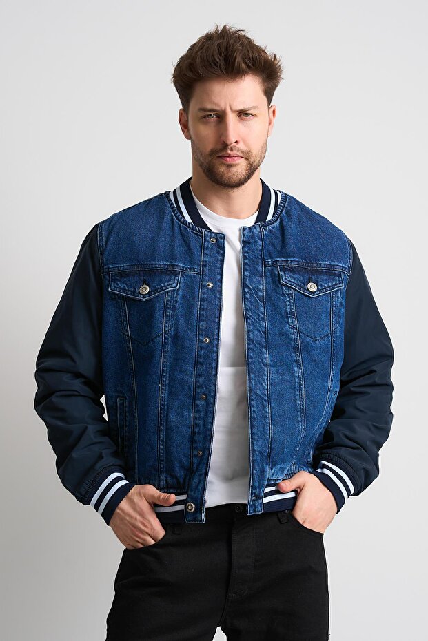 Bomber Jean Ceket - 1