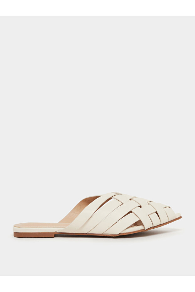 Multi Strap Pointed Toe Slip On Mules