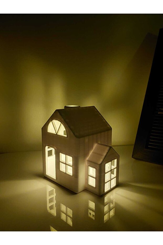 Kış Evi Tealight Mumluk / Tealight Hediyeli