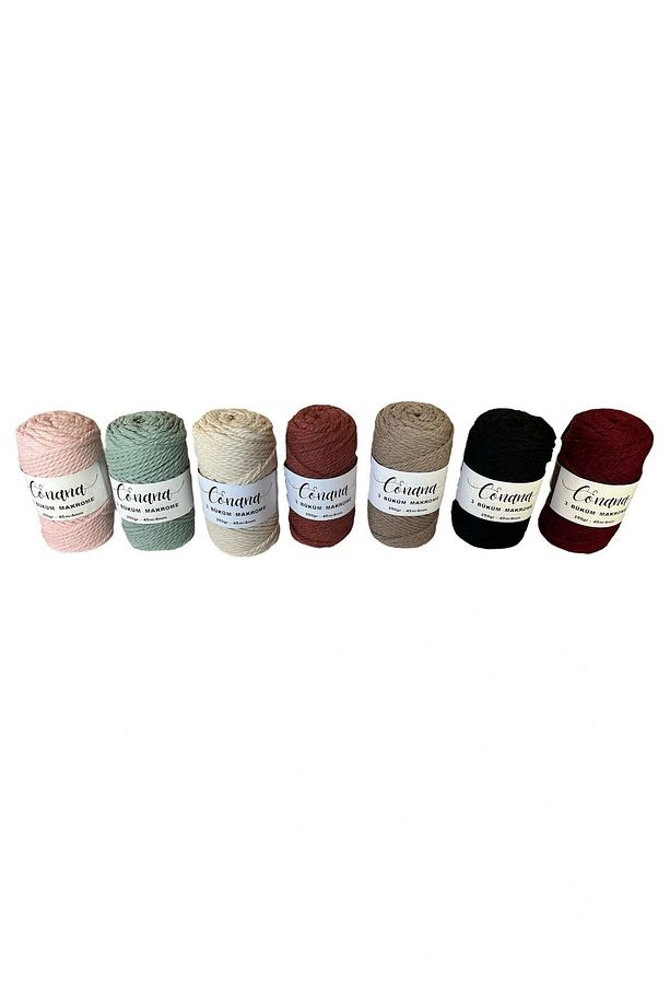 3 Büküm 4mm Makrome İpi  (250gr-45m) Pamuk (1 Adet) EKRU - 3