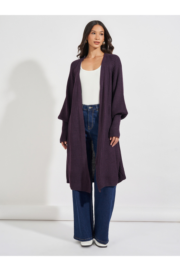 Regular Fit Longline Chunky Knit Cardigan