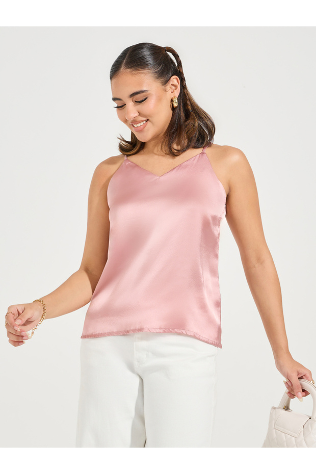 بلوزة كامي من الساتان الصلب - 3