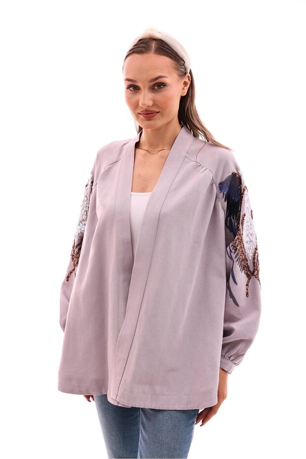 Dadalinakışlı Kimono Gri - 3