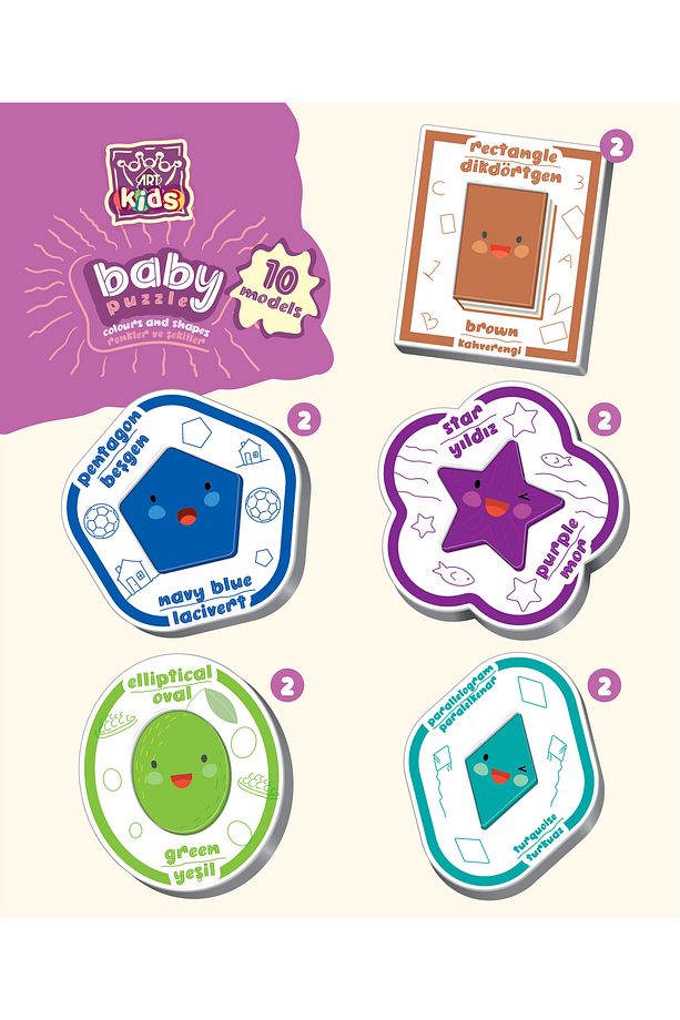 Art Kids Şekiller Ve Renkler Baby Puzzle - 3