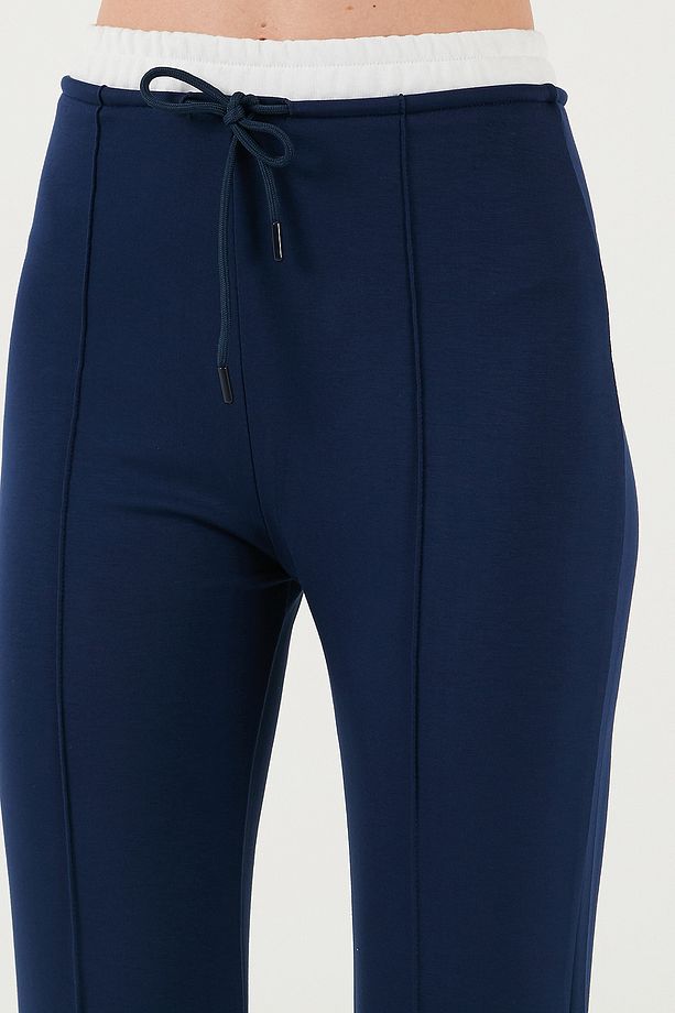 Streç Slim Fit Yüksek Bel Geniş Paça Çimalı Eşofman Altı EŞOFMAN ALTI 5866078 - 7
