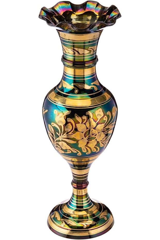 Brass Flower Pot 10Cm X 10Cm X 32Cm Gold
