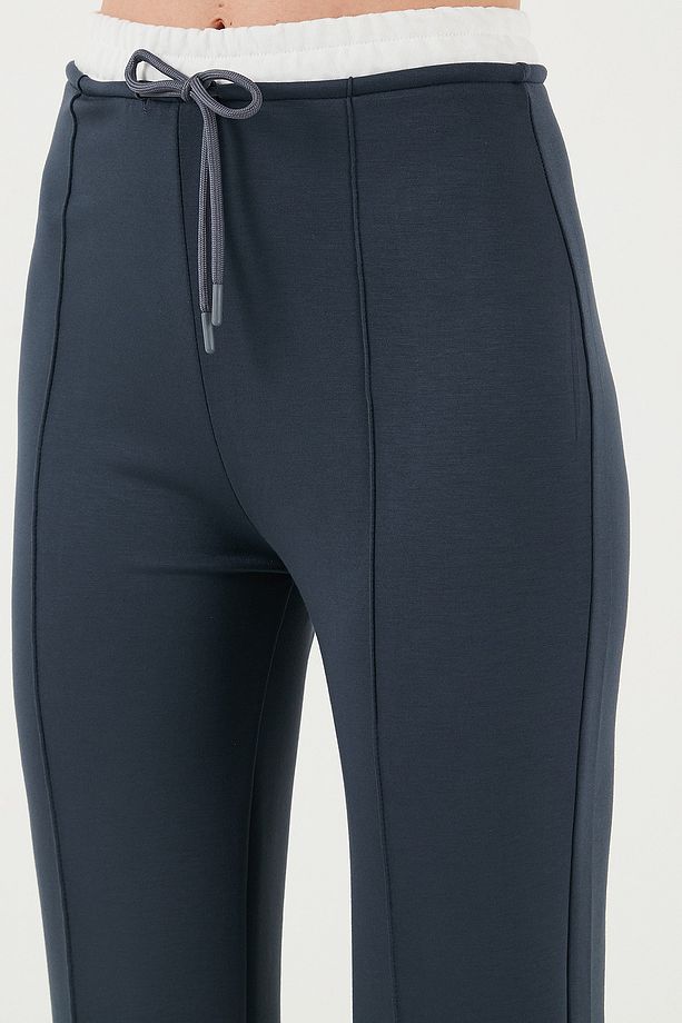 Streç Slim Fit Yüksek Bel Geniş Paça Çimalı Eşofman Altı EŞOFMAN ALTI 5866078 - 7