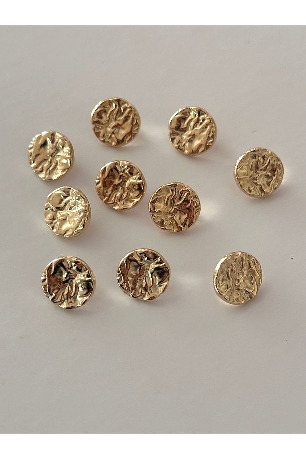 Üstü kırışık model gold bluz düğmesi - 3
