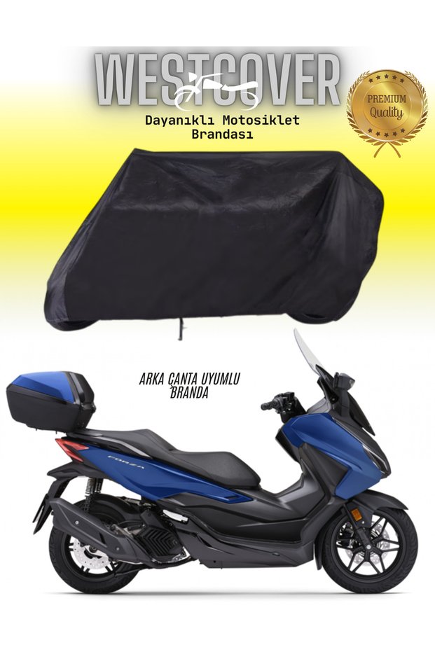 Honda Nss250 (Forza 250) Rear Bag Compatible Black Motorcycle Tarpaulin, Cover
