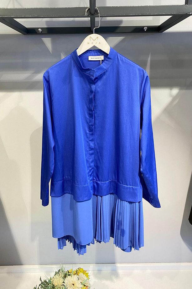 24FW74185 BEYS DESIGN COTON PLİSELİ GÖMLEK - 1