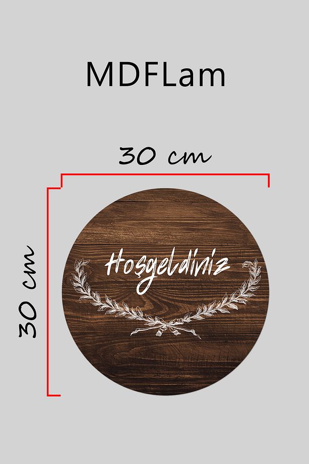 Modern Kapı Süsü - Ahşap Zemin Alt Dal Üst Hoşgeldiniz - Dış Mekan Kapı Süsü - 3