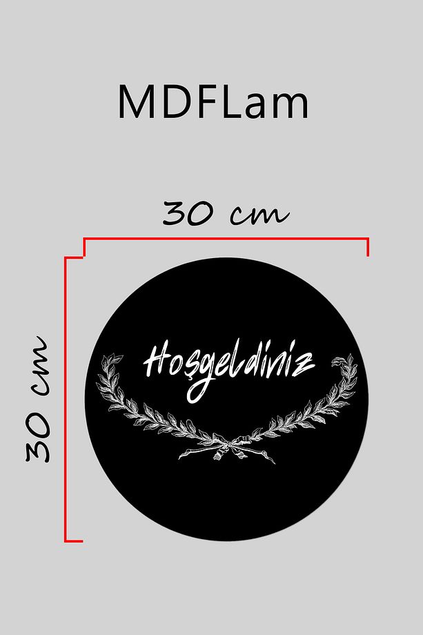 Modern Kapı Süsü - Siyah Alt Dal Üst Hoşgeldiniz - Dış Mekan Kapı Süsü - 3