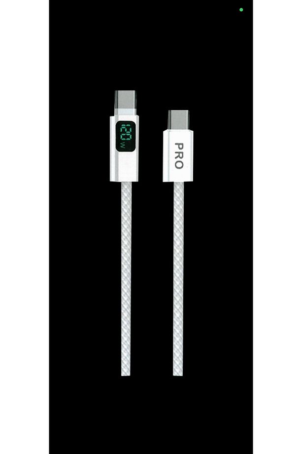 120 Watt 2 Ucu Type-c Kablo Göstergeli Şarj Kablosu Type-c To Type-c Hasır Kablo Premium Kalite - 2
