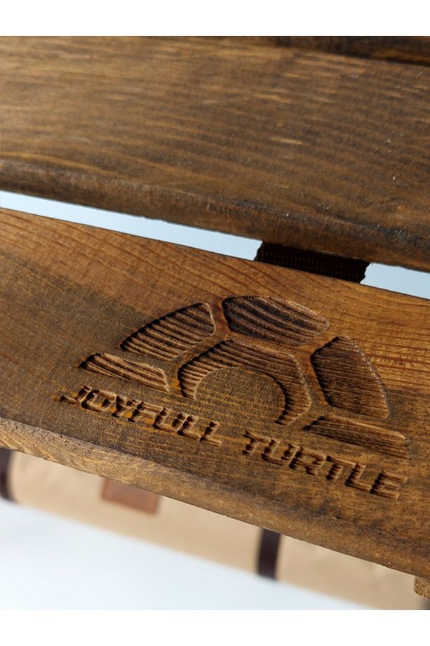 Joyfull Turtle 67*67*60 Cm Ahşap Katlanır Rulo Kamp,piknik, Balkon, Bahçe Masası Ceviz Rengi - Çam - 4