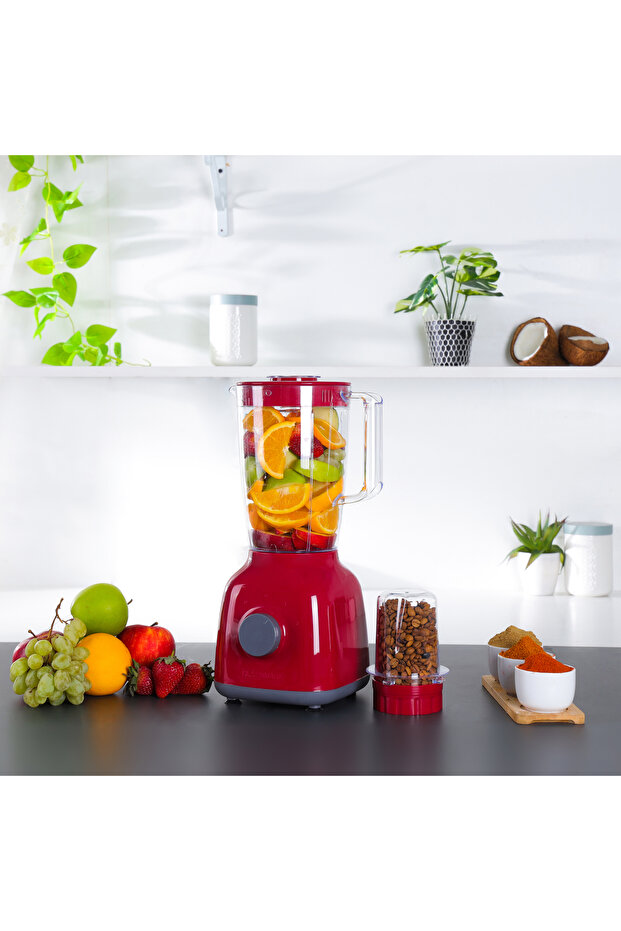 2-in-1 Juicer Blender Chopper Juicer Mixer Set 1.8 L 650 W Omsb2362n Red - 2