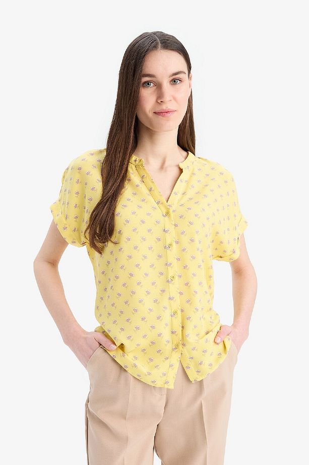 Regular Fit Apaş Yaka Desenli Kısa Kollu Gömlek I6173AZ25SM - 3