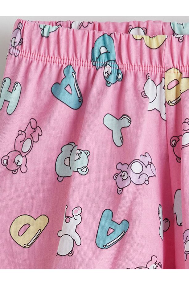 LCW Kids Baskılı Kız Çocuk Şortlu Pijama Takım - 7