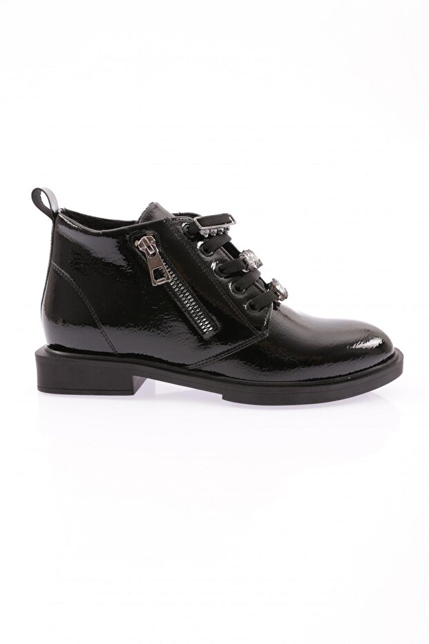 220-22k Women's Lace Up Side Zipper Ankle Boots