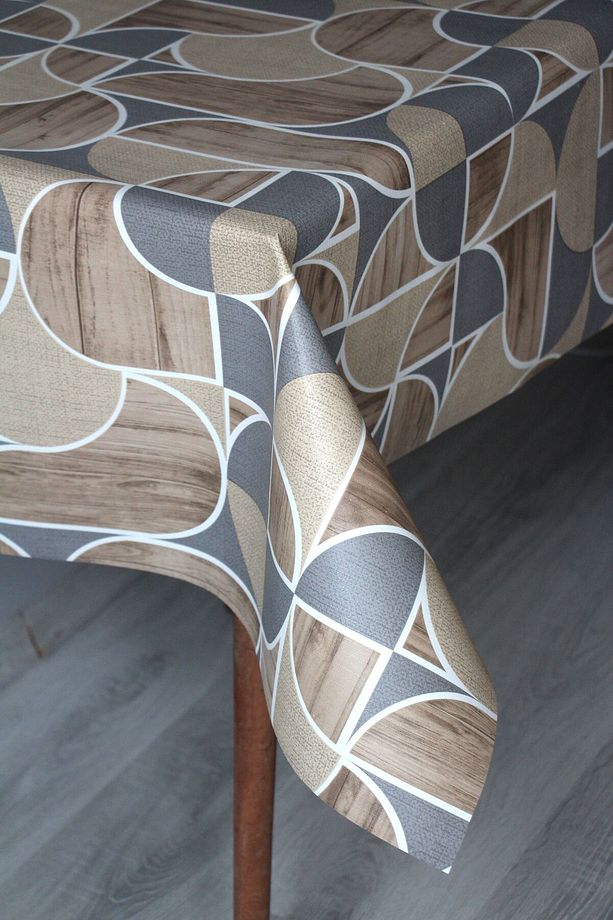 Elyaf Silinebilir Pvc Muşamba Masa Örtüsü 1256-1 GeoYvarlak - 3