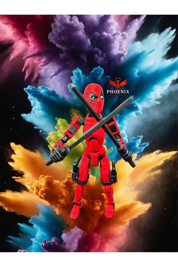 Titan13 Dummy13 Deadpool Tüm Eklemleri Hareketli Figür Robot Oyuncak 1 Adet (13,5Cm) + Silahlar - 3