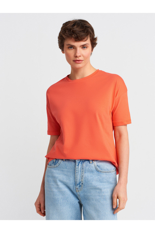 3683 Basic T-Shirt-Nar Çiçeği - 1