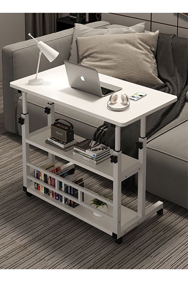 Bedside Table Simple Lifting Computer Table Movable Household Double-layer Learning Office Table - 2