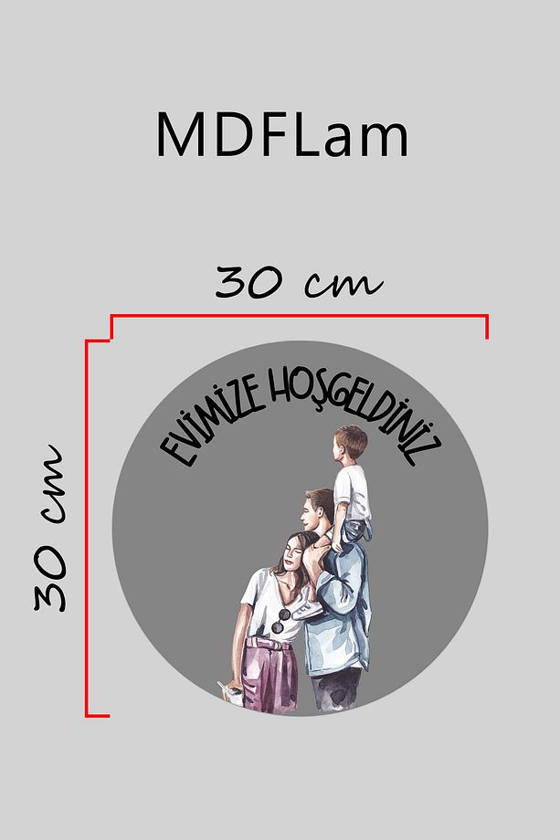 Modern Kapı Süsü Gri Sırt Üstü Çoçuk Aile Dış Mekan Kapı Süsü - 3