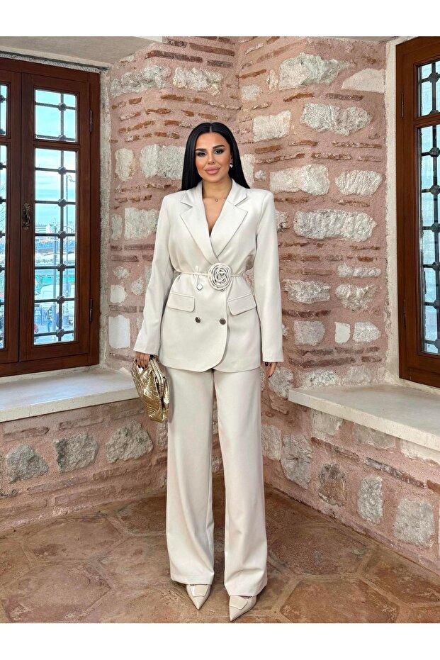 Roses Rose-Belted Two-Piece Blazer Set