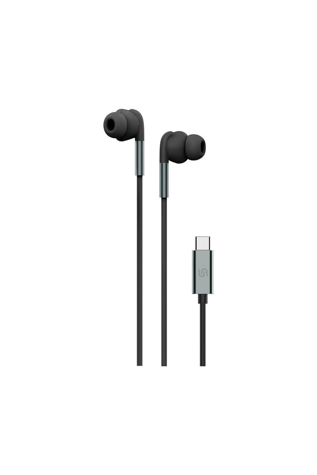 Soundtec Metal+Abs Earphones 14Mm Type C - Black