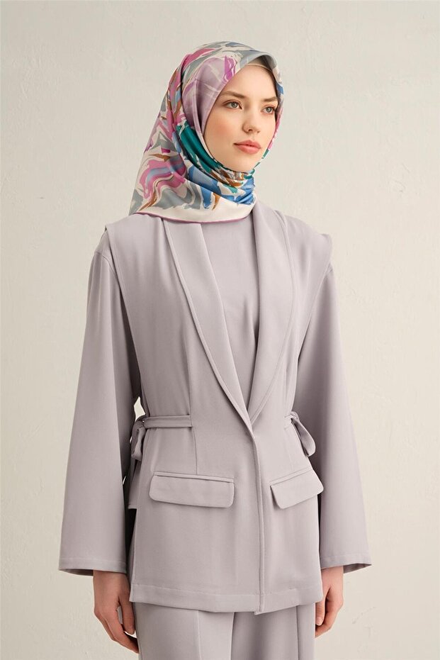 Floral Print Pure Silk Twill Scarf 9337D 06