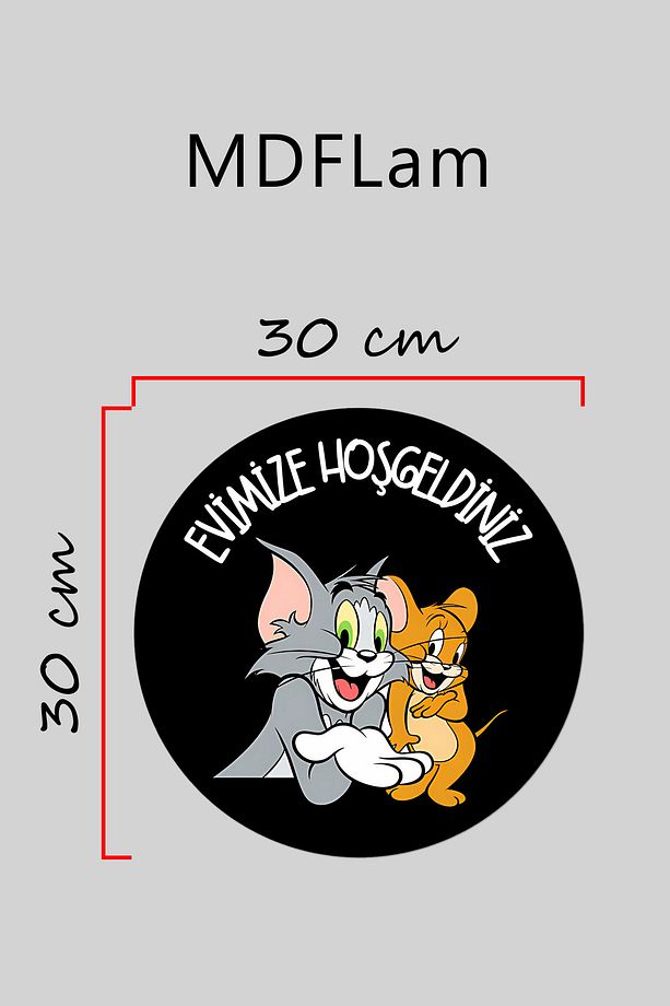 Modern Kapı Süsü Siyah Tom ve Jerry Karşılama Dış Mekan Kapı Süsü - 3