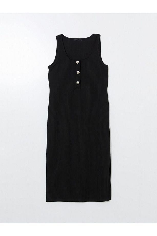 Shining Store'dan Spor Tarz | Siyah Kare Yaka Kadın Elbise - 6