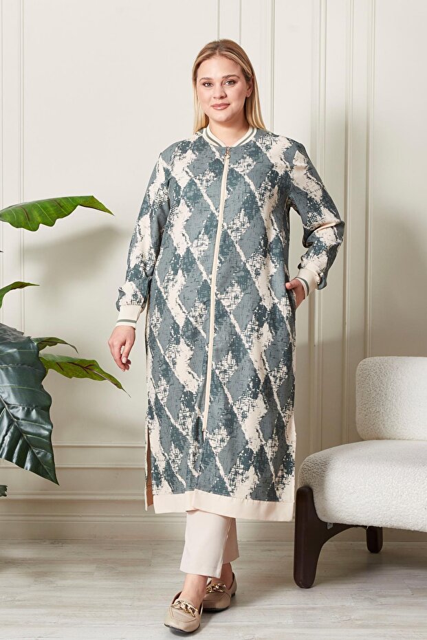 قبعة نسائية كبيرة الحجم منقوشة - 5