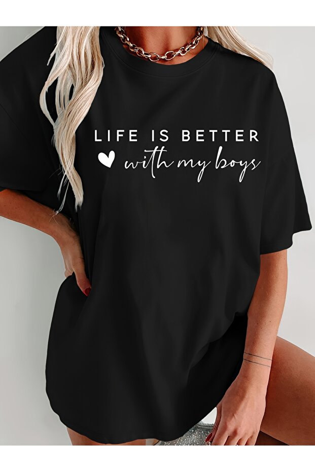تيشيرت بتصميم مطبوع من Life Is Better