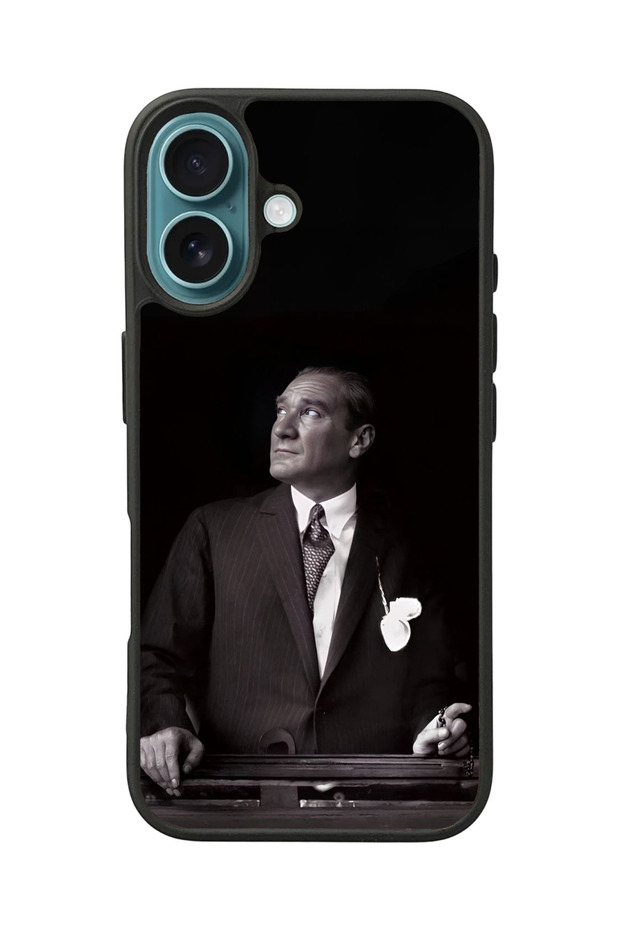 جراب سيليكون لهاتف Apple iPhone 16 مطبوع باللون الأسود A++ لحماية الجودة A++