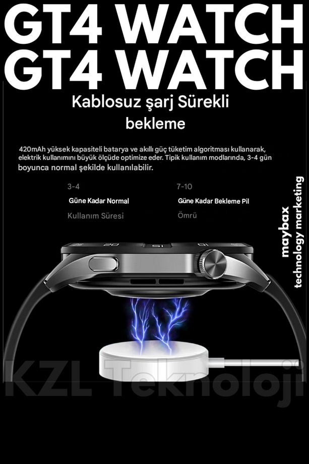 Haino Teko RW-44 GT4 Max Amoled Ekran 3 Kordonlu Akıllı Saat Smart Watch - 4
