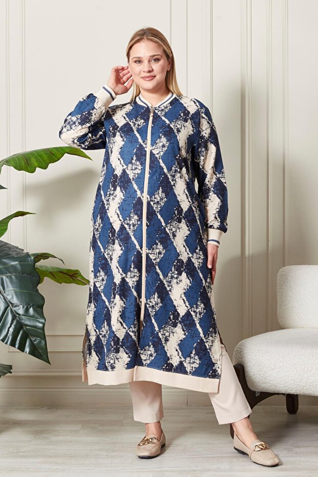 قبعة نسائية كبيرة الحجم منقوشة - 5