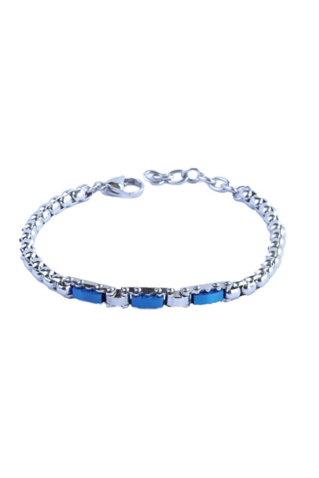 Triple Plate Steel Men's Bracelet
