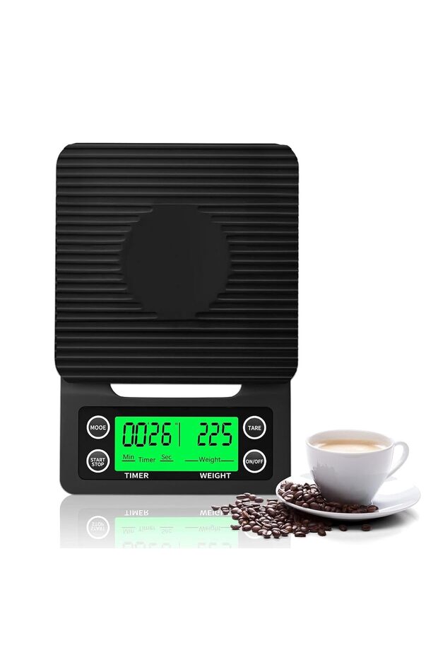 Digital Coffee Scale by Tazweeq, Kitchen Baking Table Weight Scale with Mini Electronic Timer, V60 D