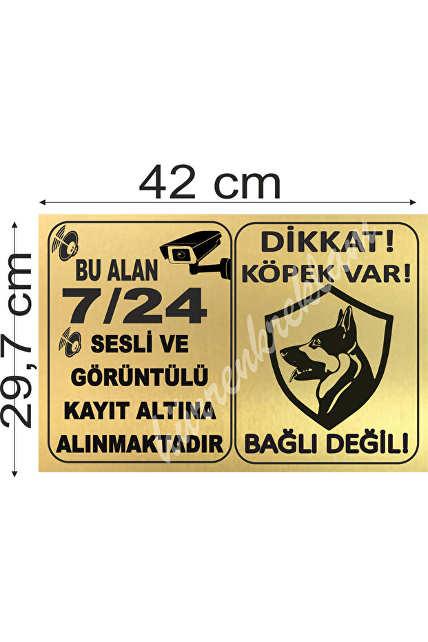 Oversized Attention Dog There Metal Warning Sign A3 Size 29,7 Cm. Is X 42 cm