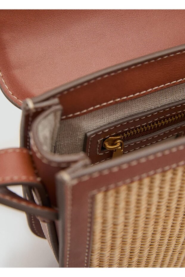 Kanvas kontrast çapraz çanta - 6