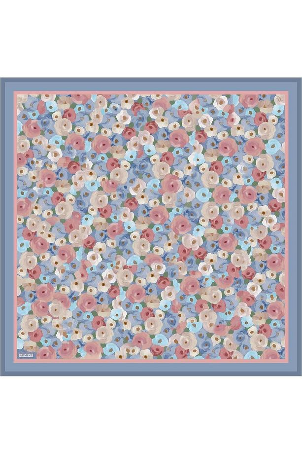 Desenli Saf Ipek Twill Eşarp 9300- 02 - 3
