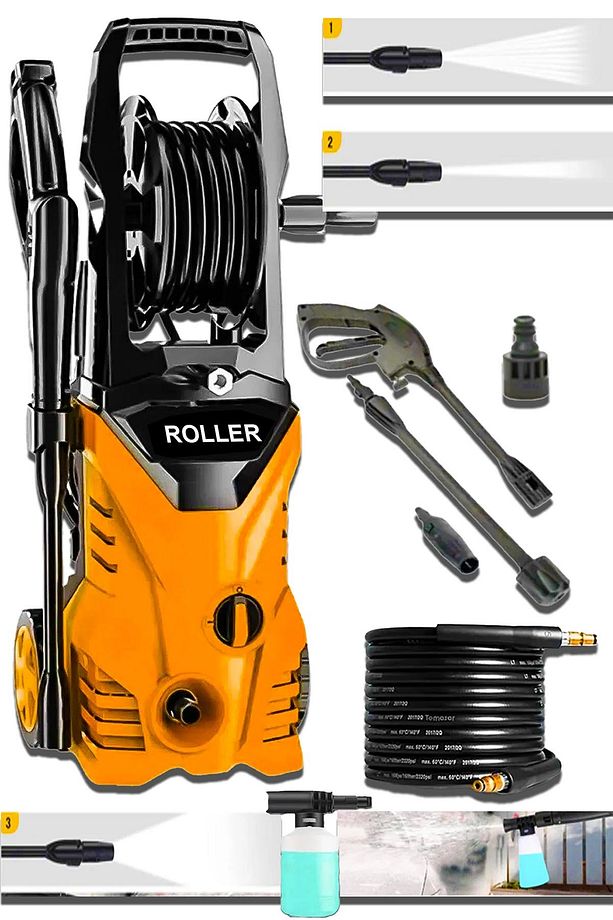 Alman Bakır Sargı Otomatik Su Soğutmalı 180-200Bar 6000W Yüksek Basınçlı Bahçe Oto Yıkama Makinesi - 5