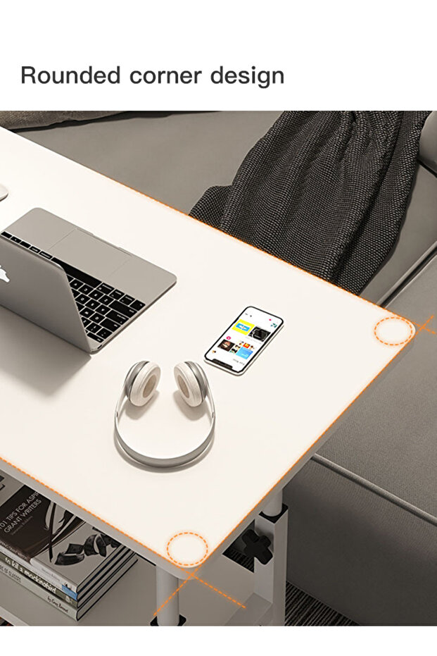 Bedside Table Simple Lifting Computer Table Movable Household Double-layer Learning Office Table - 5