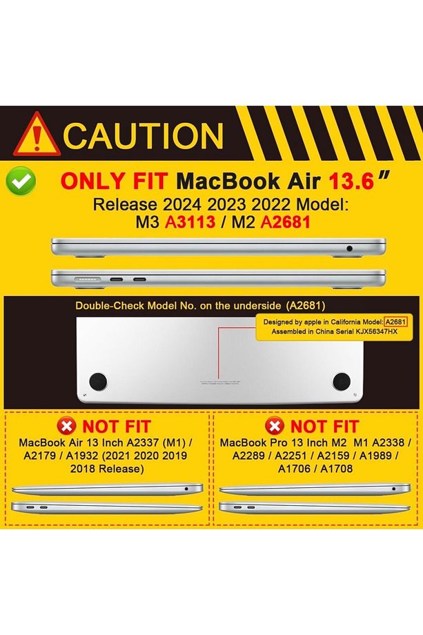 Apple Macbook Air 13.6inç M2/m3 A2681 A3113 Uyumlu Kılıf Nubuk Üçgen Standlı Havalandırmalı 2022/202 - 2