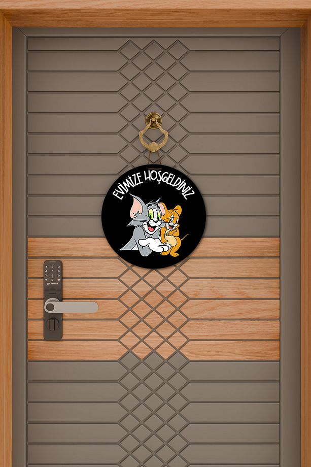 Modern Kapı Süsü Siyah Tom ve Jerry Karşılama Dış Mekan Kapı Süsü - 2