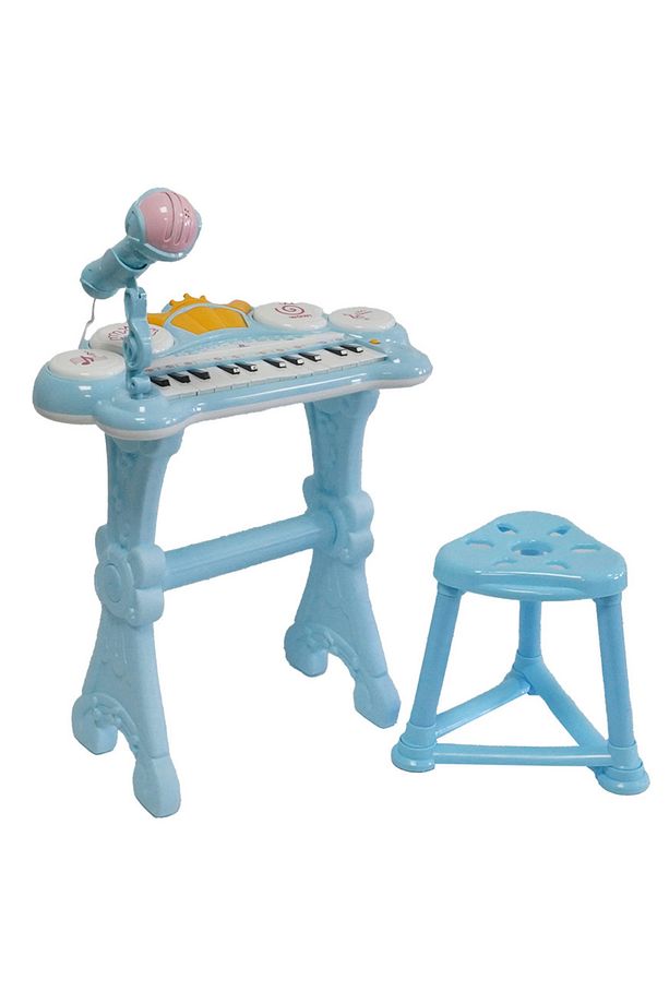 NP-900BL 24 Tuşlu Elektronik Mavi Çocuk Piyanosu Mikrofon Tabure Full Set (Işıklı Öğretici Mod) - 1