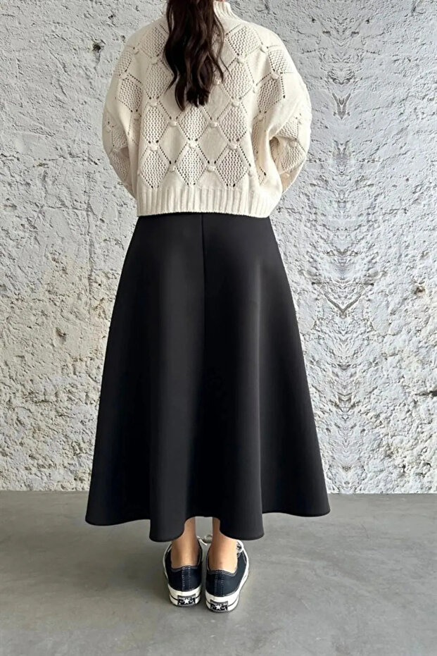 Fustă neagră Puff Scuba - 4