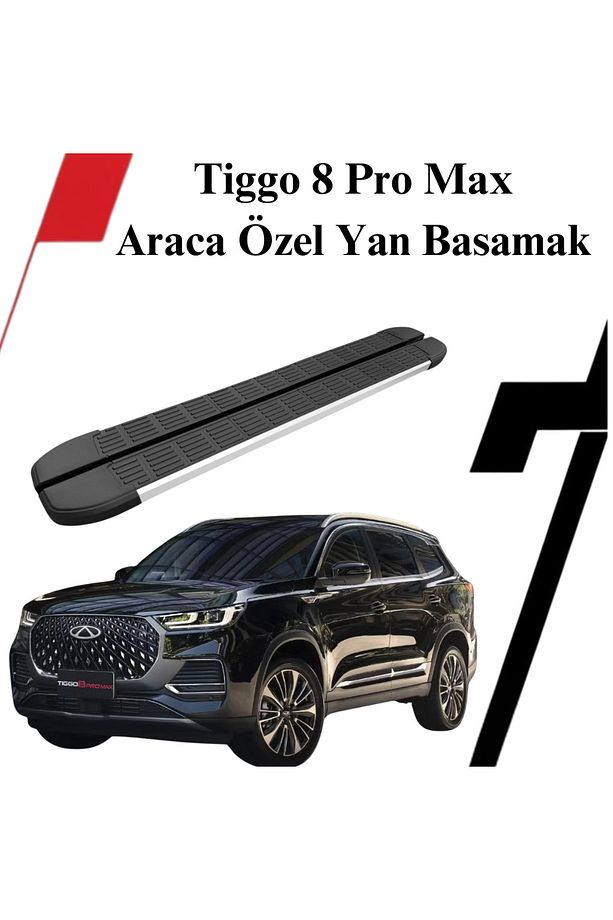 Chery Tiggo 8 Pro Max Araca Özel Yan Basamak krom - 1